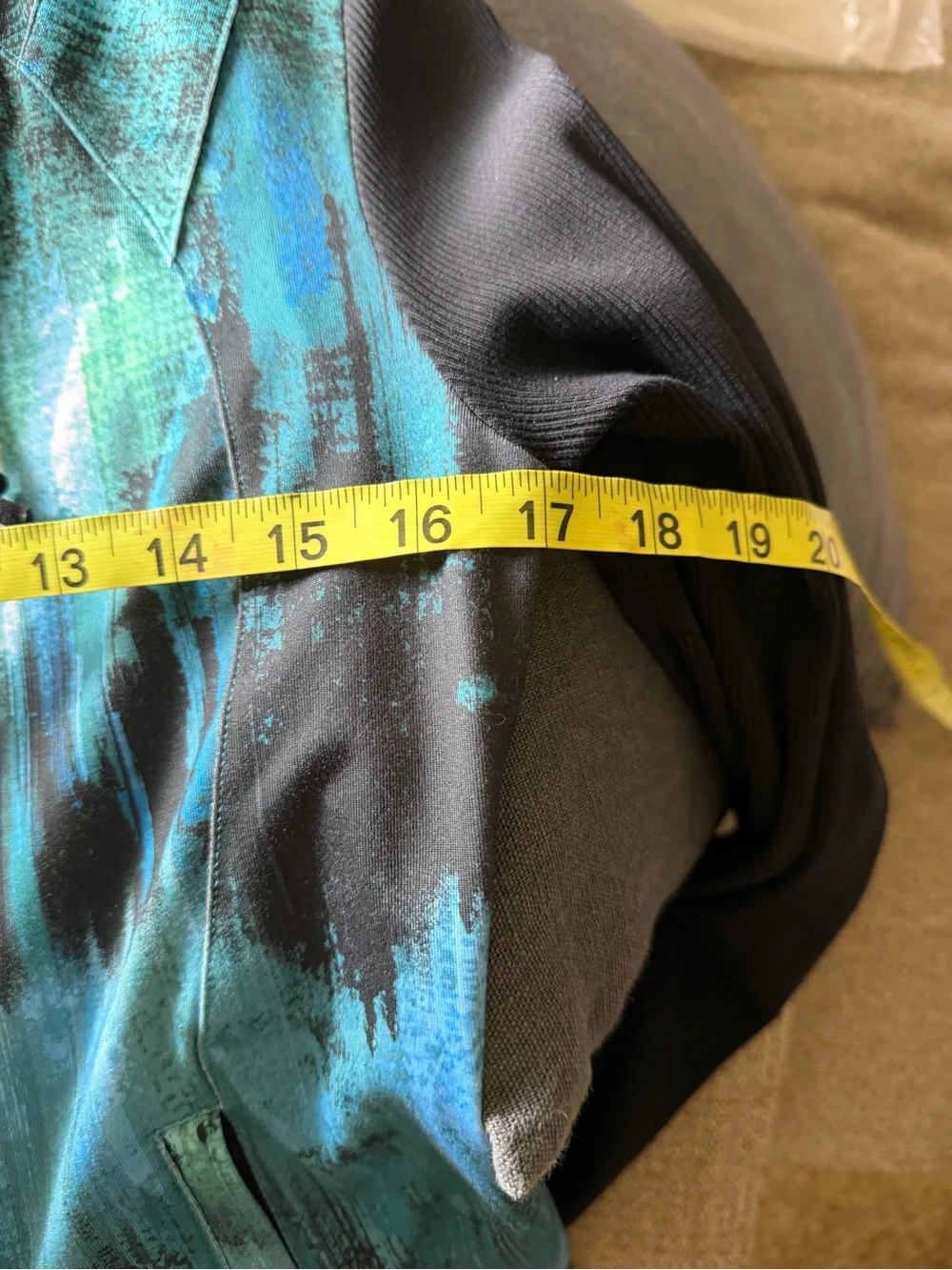 ALO Flow Full Zip Hoodie Jacket Blue-Green Water Color Print S